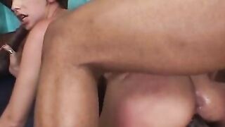 Slim Whore In Interracial Group Sex