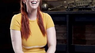 Natural huge tits ginger bound in metal