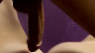 Acrobatic twink orgasms while being fucked bareback
