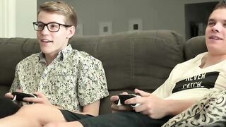 Playful young homo cums from passionate breeding with lover