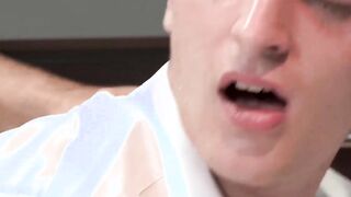 Step daddy wants to keep this stepson fuck session a secret