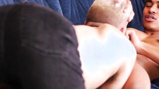 Before raw riding a fat BBC a white gay man shares blowjobs