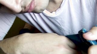 Straight Latino sucks his first dick before being barebacked