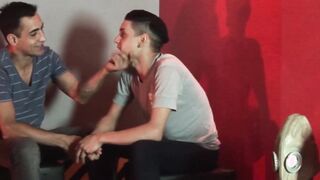 Slim twink sucks mature daddies big dick before raw fucking