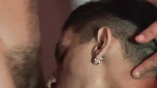 Slim twink sucks mature daddies big dick before raw fucking