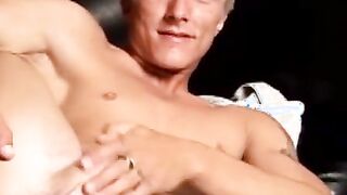 Inked Latino twink flaunts his abs and strokes off performance