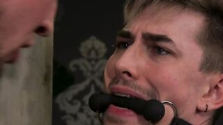 Newlyweded gay couple bound and fucked in threesome