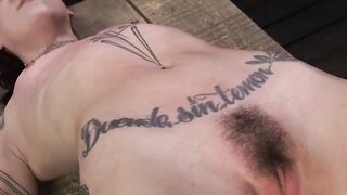 Tattooed redhead slave tormented by the master