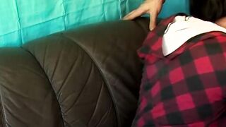 Inked twink Roxy Red rides hard transport drivers dick without any protection