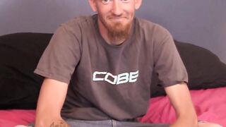 Gay man John telling wisecracks and stroking dick solo