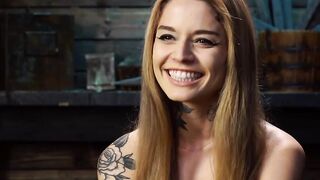 Tattooed Latina suspended and spanked by the master