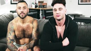 After interview gays anal fucking on live show