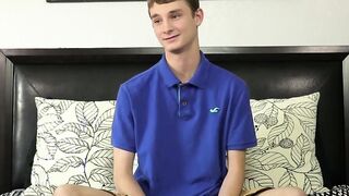 Innocent looking twink masturbates with a dildo up his bum