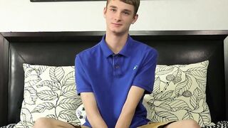 Innocent looking twink masturbates with a dildo up his bum