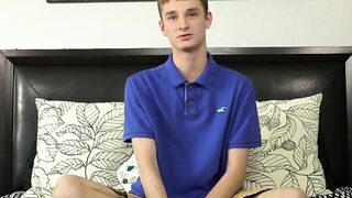 Innocent looking twink masturbates with a dildo up his bum