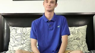 Innocent looking twink masturbates with a dildo up his bum