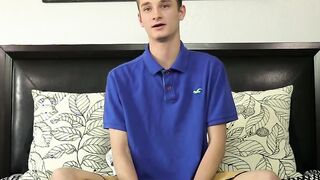 Innocent looking twink masturbates with a dildo up his bum