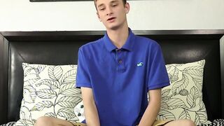 Innocent looking twink masturbates with a dildo up his bum