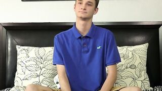 Innocent looking twink masturbates with a dildo up his bum
