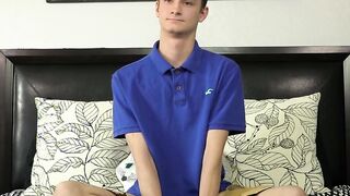 Innocent looking twink masturbates with a dildo up his bum