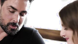 Busty babe Eliza gets comforted this Valentines by hunk Ryan