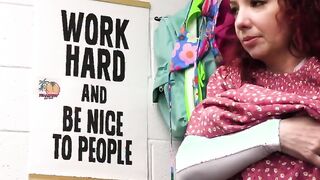 Curly big tit mature busted for stealing at the mall