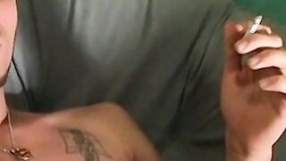 Releasing all my milky cum while burning my cigarettes