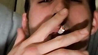 Releasing all my milky cum while burning my cigarettes