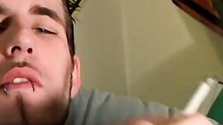 Releasing all my milky cum while burning my cigarettes