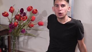 Two daddies put the leash on a twink and fuck his ass raw