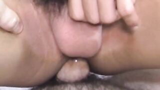 Old and young foot fetish turns into Asian ass fucking