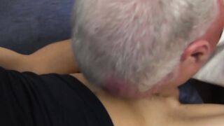Mature man enjoys deepthroating dick and rimming his man