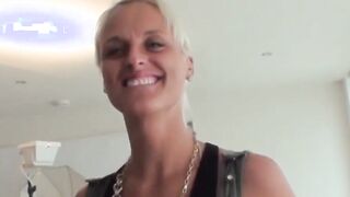 British blonde Paris Surprise is surprised with a trick BJ