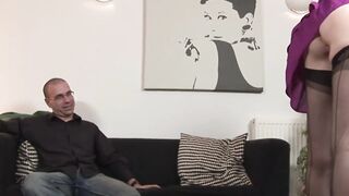 Mature beautiful babe lets ugly fat guy fuck her doggy style