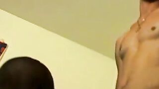 Amateur homos massage their balls and jerk off together