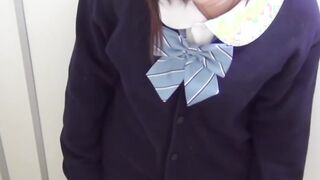 Japanese schoolgirl secretly filmed playing with her pussy