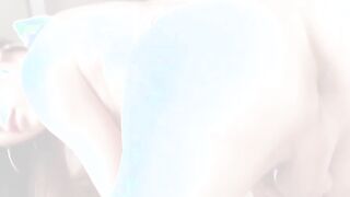 Mesmerizing Asian TS Venus Lux strokes her big cock for cum