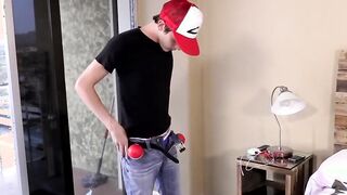 After searching for Pokemon Twink returns home and masturbates