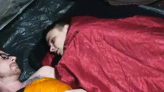 Austin Armstrong bareback fucked ass filled with cum in camp