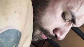 Tattooed Latino takes rough barebacking for the first time