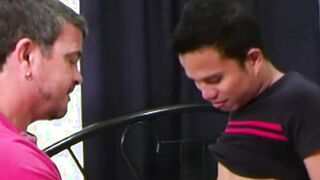 Daddy and Asian Alex bareback to cum after feet play
