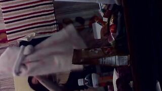 Cute Japanese pissing on the floor and afterward tidying up