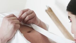 Delectable Euro maid enjoys hard anal pounding with her boss
