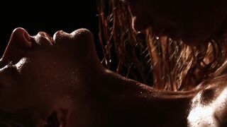 Horny lesbo hotties pleasure each other in wet oral session