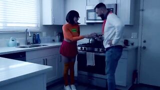 Sloppy oral by curvy big tit Velma