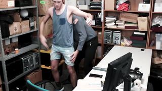 Skinny twink thief jerks off Hunk policemans huge baton