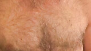 Rough older guy strips naked and tugs on his big hard cock
