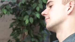 Inked twink cock sucked off before anal pounding