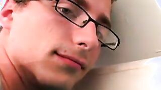 Amateur butt buddy plays around with his fat dick solo