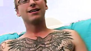 Amateur butt buddy plays around with his fat dick solo